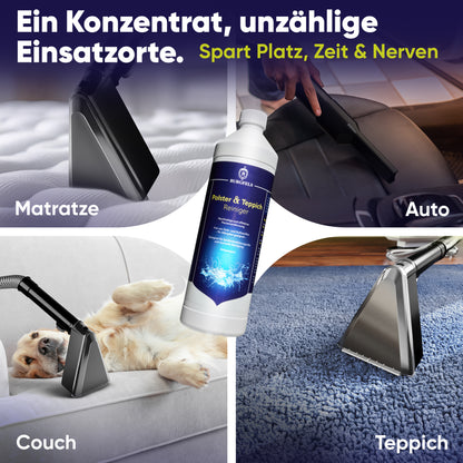 Burgfels Teppich und Polsterreiniger als Teppichreiniger für Waschsauger, Nasssauger Polsterreiniger Auto, Nass Trockensauger Konzentart |Teppich Sofa Polster Matratze Auto
