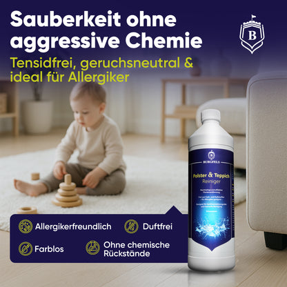 Burgfels Teppich und Polsterreiniger als Teppichreiniger für Waschsauger, Nasssauger Polsterreiniger Auto, Nass Trockensauger Konzentart |Teppich Sofa Polster Matratze Auto