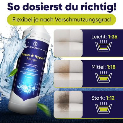 Burgfels Teppich und Polsterreiniger als Teppichreiniger für Waschsauger, Nasssauger Polsterreiniger Auto, Nass Trockensauger Konzentart |Teppich Sofa Polster Matratze Auto