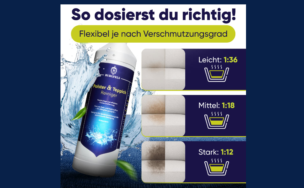 Burgfels Teppich und Polsterreiniger Konzentrat duftneutral für Waschsauger und Nasssauger