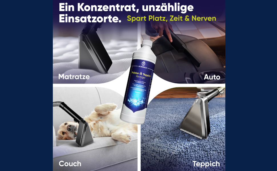 Burgfels Teppich und Polsterreiniger Konzentrat duftneutral für Waschsauger und Nasssauger
