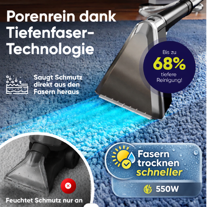 Polsterreiniger Gerät [14kPA Profigerät] Teppichreiniger Waschsauger, Nasssauger Auto, Nass Trockensauger |Teppich Sofa Reiniger Gerät Polster Matratze Wischsauger Carpet cleaner(PRO14WS)